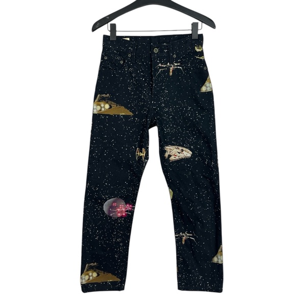 Levi’s X Star Wars 501 Original Straight Crop Jean size 25 in Black Multi - Picture 4 of 10